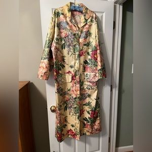 Nordic House Designs 1990 Rose Print Coated Cotton Raincoat - Size L